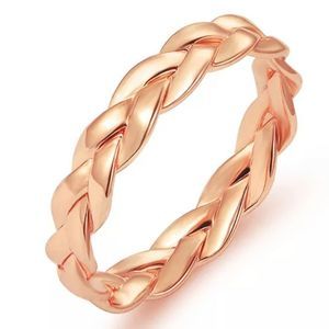 Infinity Gold Silver Twist Braided Chain Band Ring